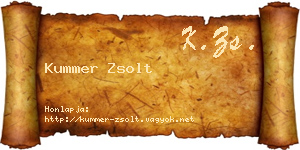 Kummer Zsolt névjegykártya
